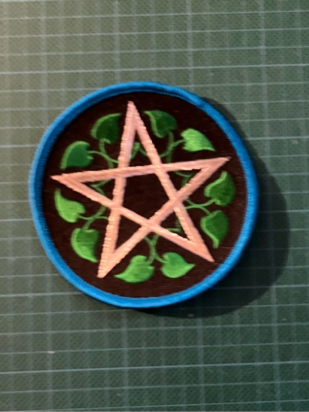 Vintage Embroidered Pentagram Patch